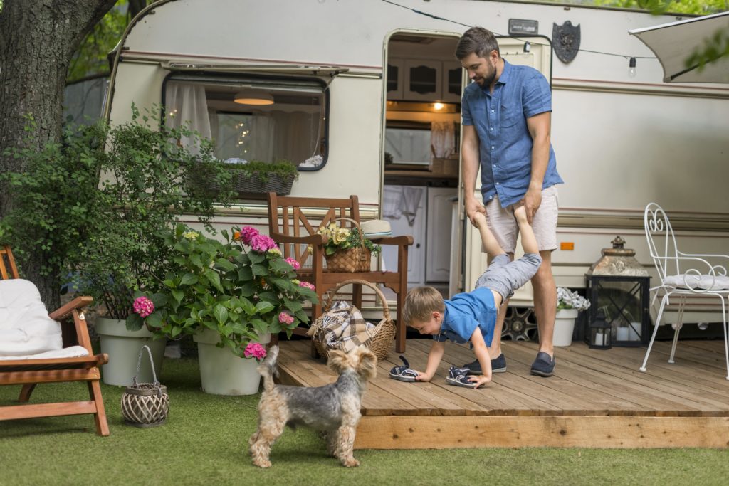 Check this camping essential list to travel with kids or pets.