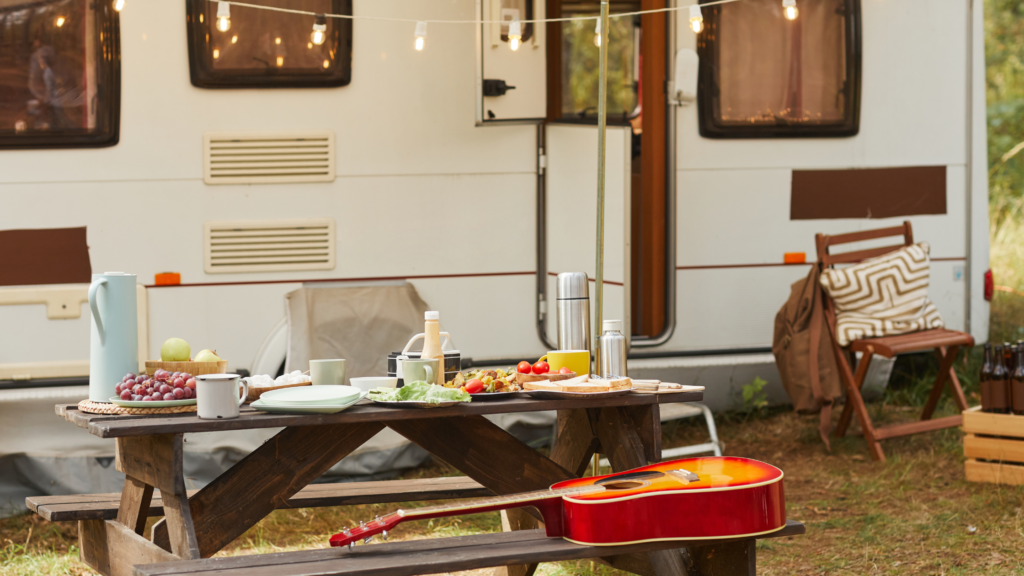 RV outdoor campsite setup ideas