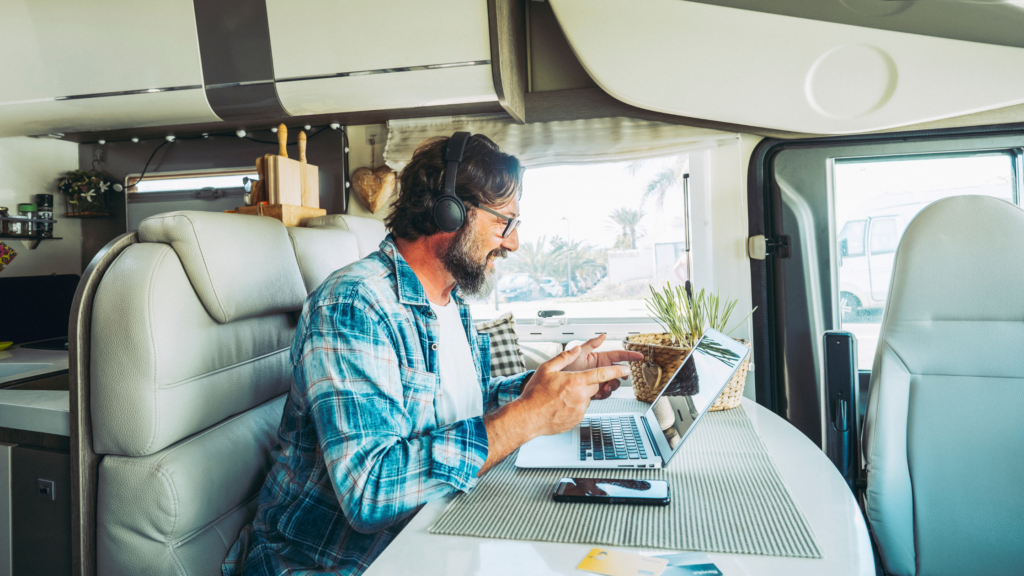 RV & Travel Trailer mobile office desk ideas