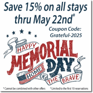 Come camp with us for 15% off our nightly rates!