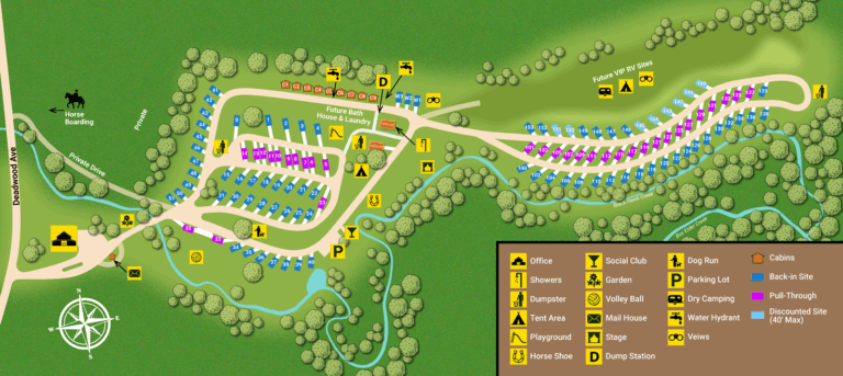 Black Hawk Creek RV Park and Cabins Campground Map