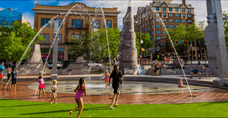 The Fountains at Main Street Square, Rapid City, South Dakota. Credit Laura Grier Travel.